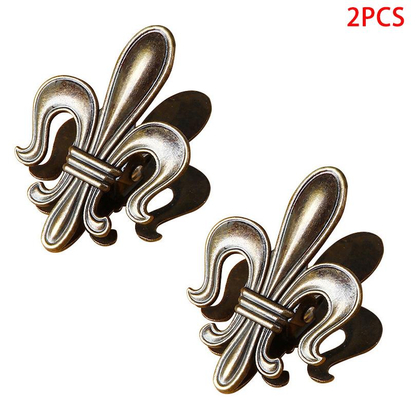 

Винтажный бронзовый цветок ириса металлический зажим для записей скрепка для бумаги для записей зажим для альбома зажим для хранения счетов зажим 2pcs