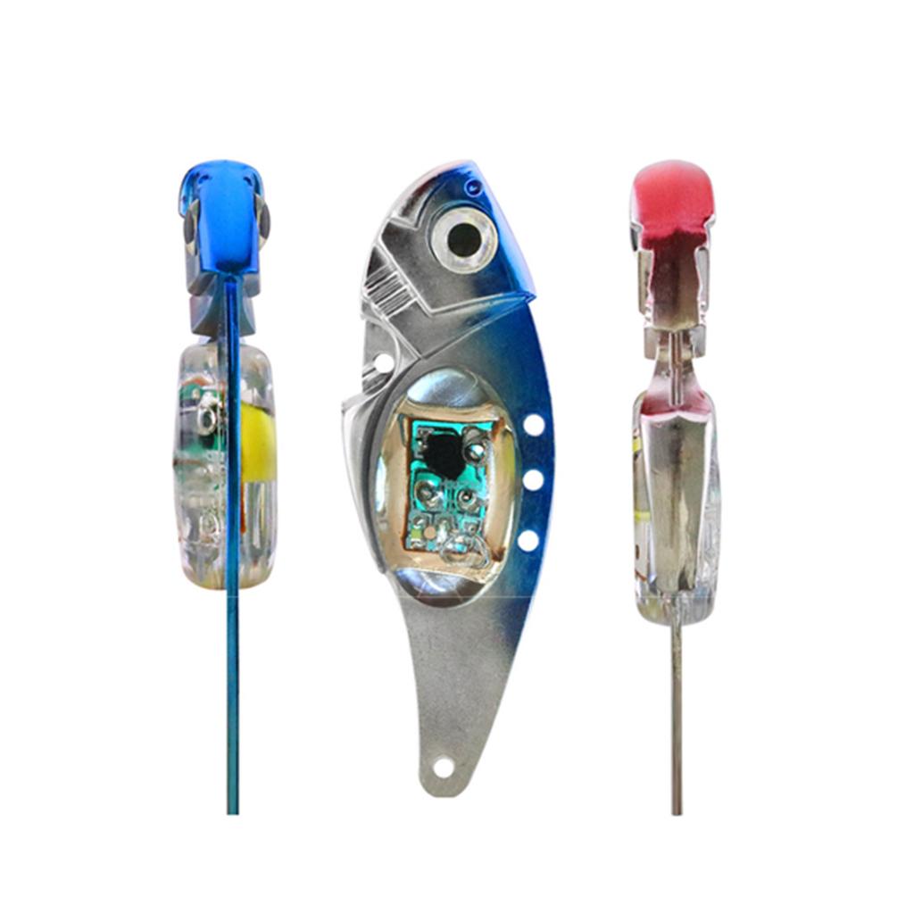 C-LARSS 8cm Metal Electronic Vibration Bait Fake Bait Fish Hook with LED Light