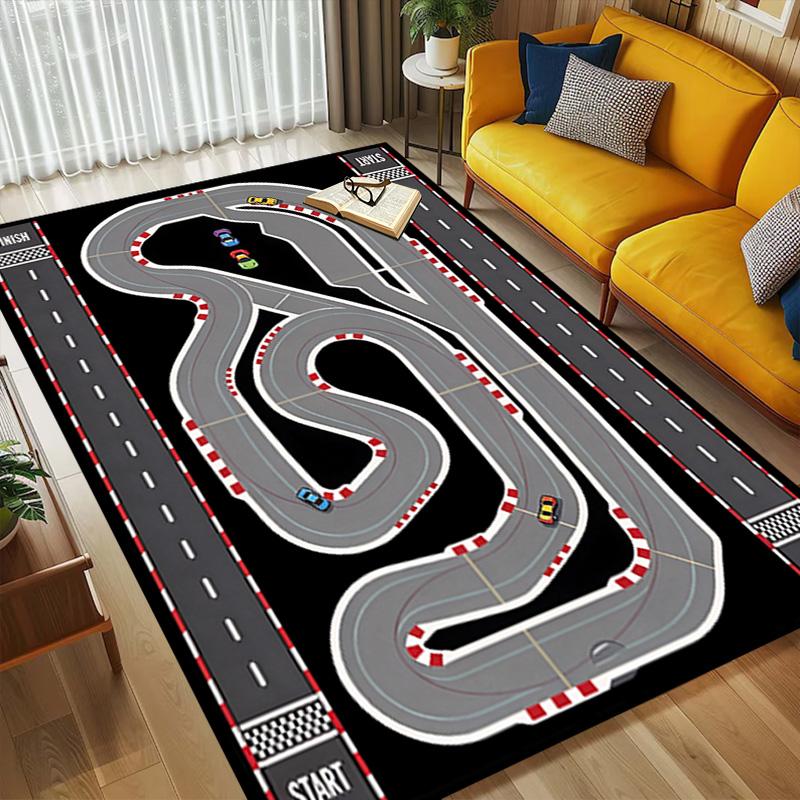 Track Nonslip Living Room Area Rug Soft Carpet For Bedroom Game Playroom Sofa Office Home Decor Doormat Christmas Gift