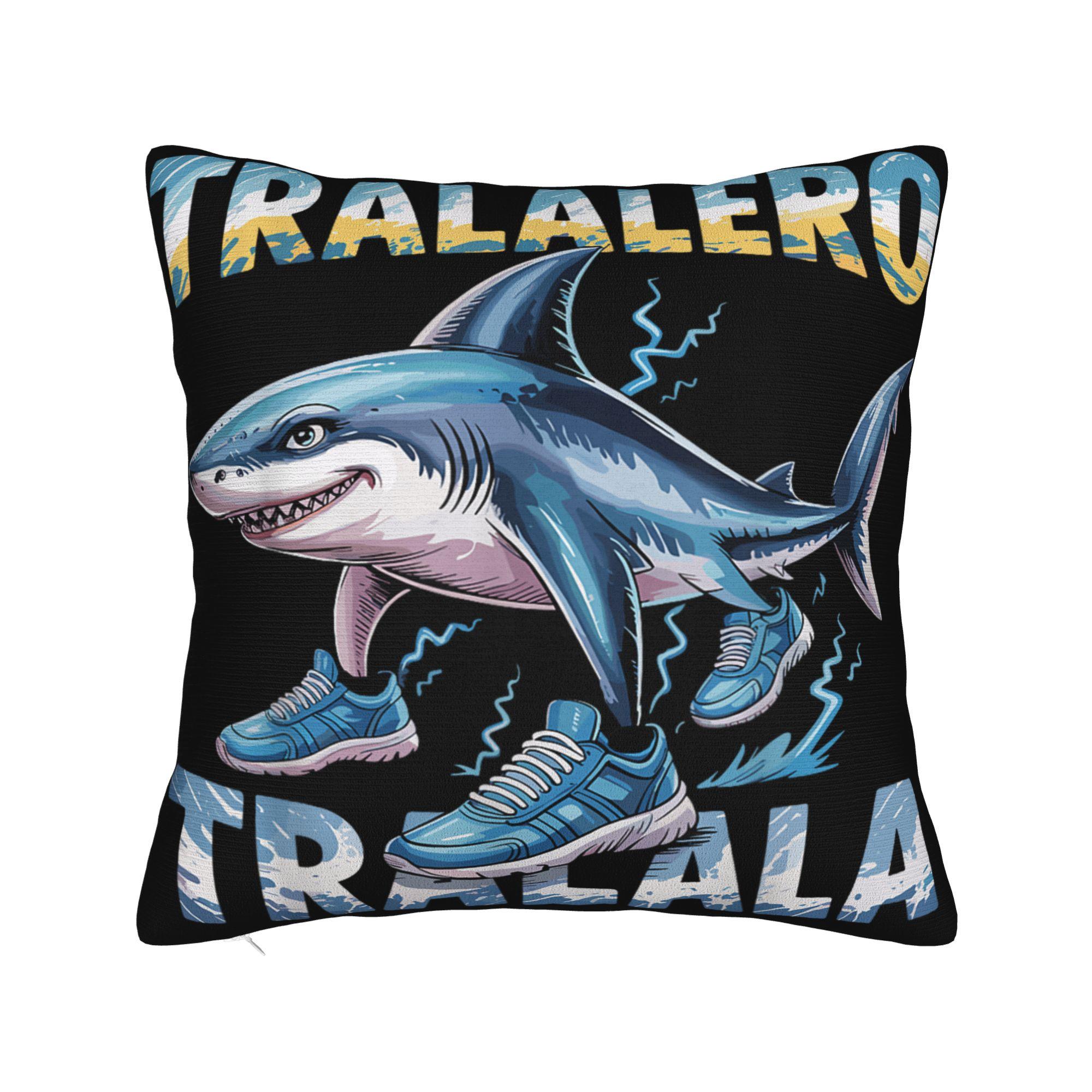 

Tralalero Tralala Italian Brainrot Memes Funny Christmas Pajamas Pillow Case Cover Novelty Cushion Cover For Living Room Chair 12x12Inch