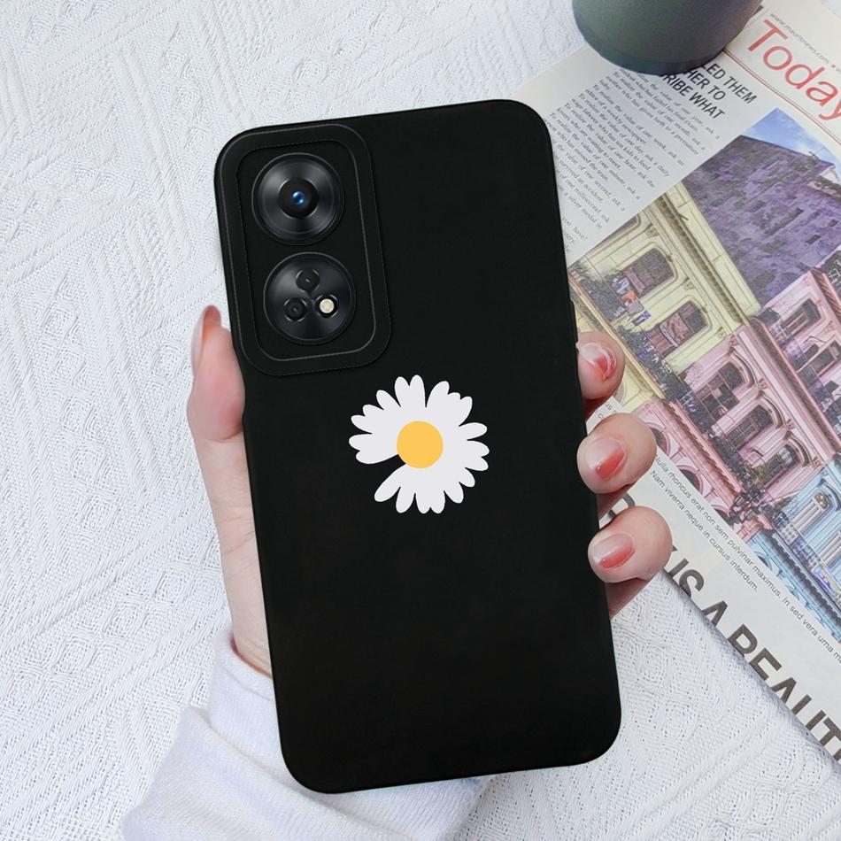 Phone Case For OPPO Reno 8T 4G 5G 8Z 8Lite Cover Cartoon Camera Protection Liquid Silicone Bumper For OPPO Reno8 T Fundas Gift
