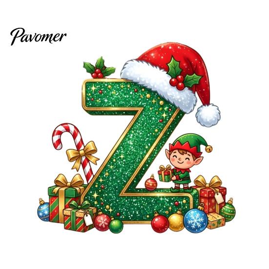 Holiday Tree Hanging Decor Personalized 26 Alphabet Christmas Ornament with Santa Hat Elf Design, Acrylic Cute Pendant for Mantel And Party