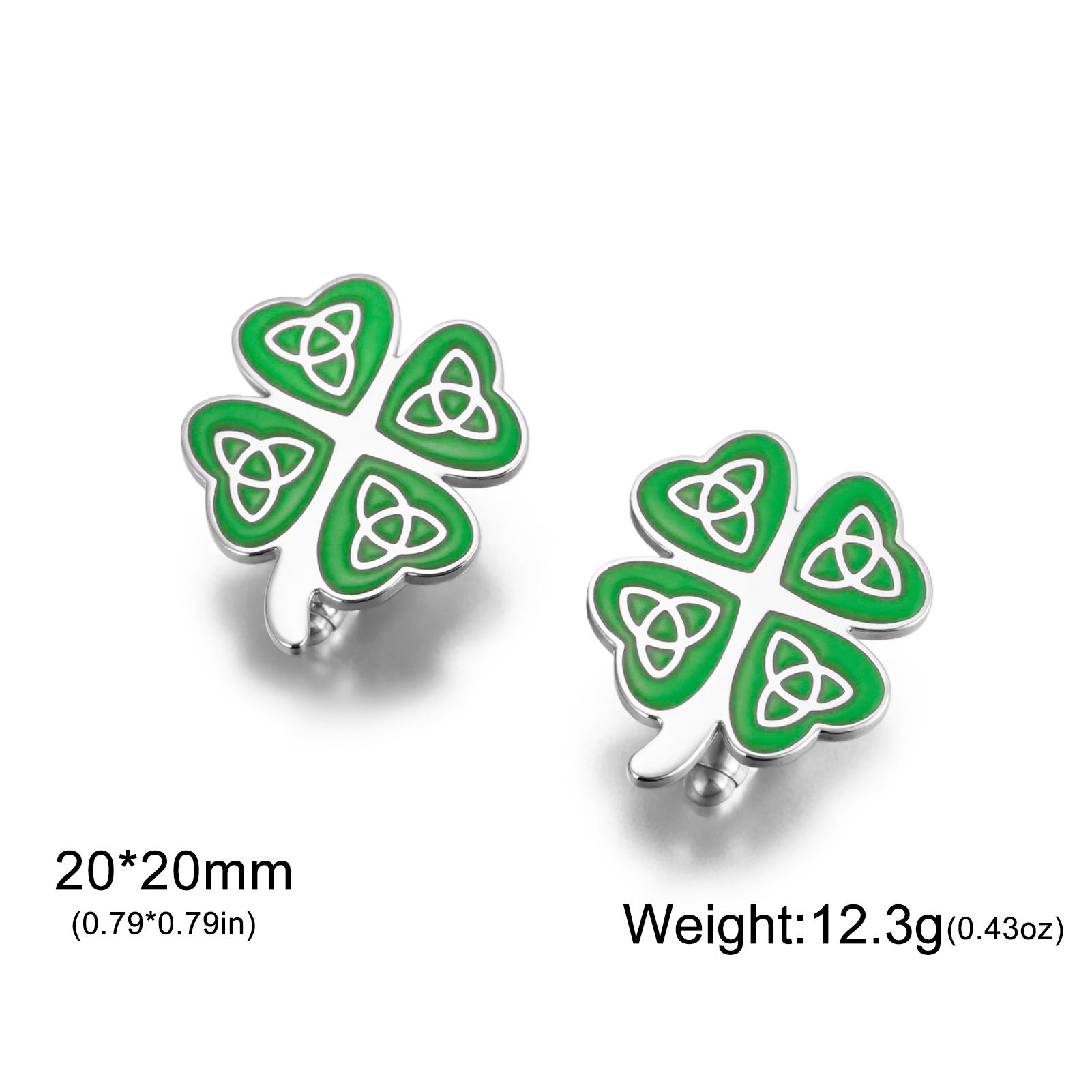 

My Shape Lucky Four Leaf Clover Cufflinks Stainless Steel Celtics Knot Cuff Button Shirt Wedding Suit Accessories Amulet Jewelry