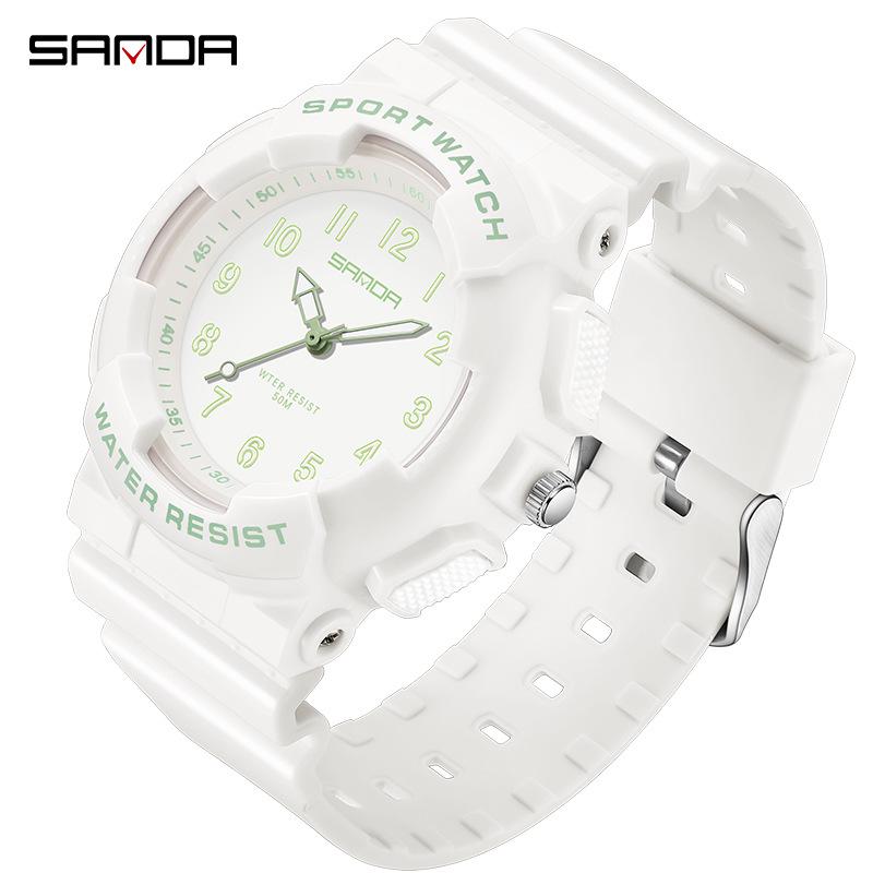 Sanda Unisex Student Sport Watch: Fashionable, Academy Style, Large Dial, Luminous, Waterproof Quartz Watch.
