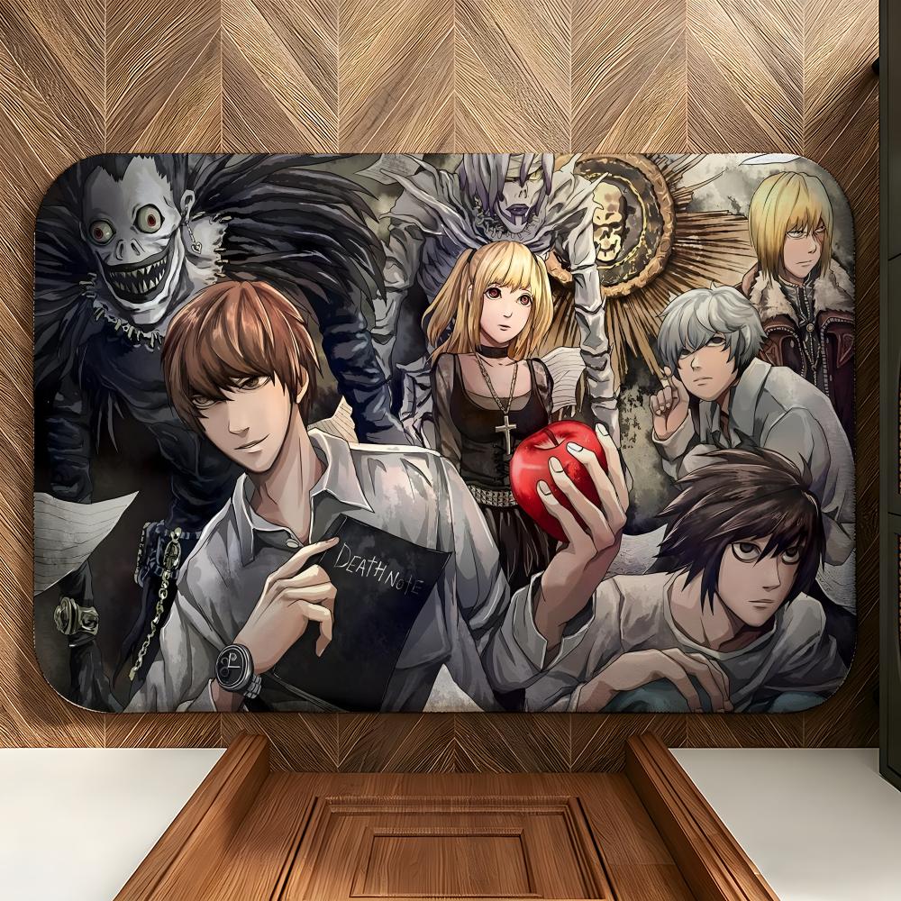 anime D-Death N-Note Floor Mat Soft Flannel Floor Mat Suitable for Entryways, Living Rooms, Bedrooms, and Bathrooms