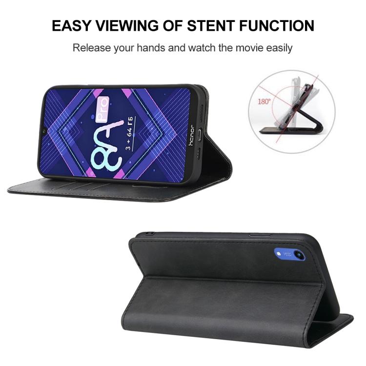 For Honor 8A Pro Magnetic Closure Leather Phone Case