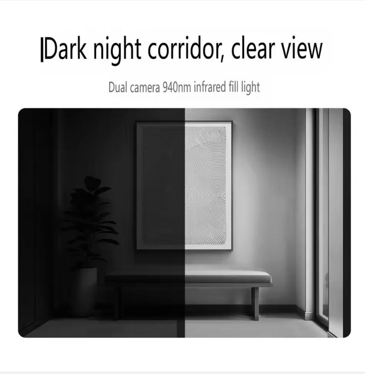 Xiaomi Smarte Türklingel 4 High-Definition Infrarot Dual-Objektiv Smart Home Kabellos Katzenauge Gucklochkamera Funktioniert Für Mi Home App