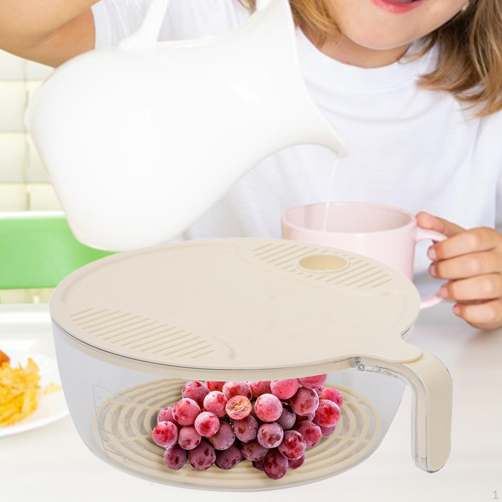 

Очищающая чаша для слива, поднос для закусок с крышкой для фильтра для воды и ручкой, дуршлаг для мытья риса и овощей 14cmx8.5cm