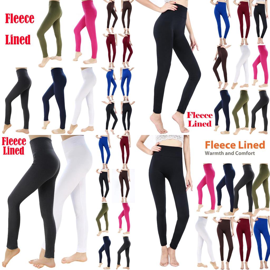 Fleece Lined Leggings For Women Winter Thermal Full Length High Waisted Supportive Pants