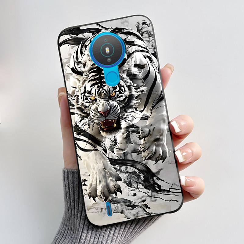 For Nokia 1.4 TA-1322 Trendy Black Phone Case For Nokia 6.2/Nokia 7.2 Lucky Koi Anti-Scratch Soft Shockproof Back Shell Cover