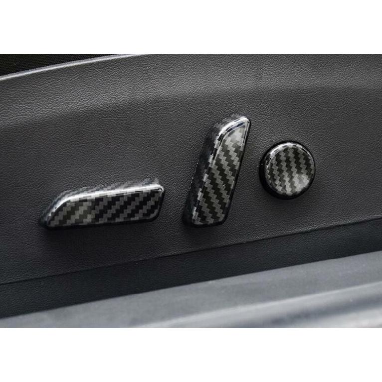 Carbon Fiber Seat Adjust Handle Button Cover Trim 6pc For Tesla Model 3 2017-21