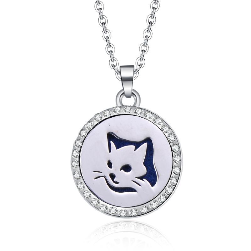 New Stainless Steel Alloy Fashion Aromatherapy Necklace Essential Oil Diffuser Perfume Locket Pendant Women Jewelry Gift