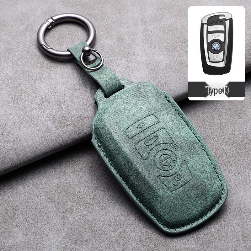 Compatible Leather Keychain Shell for BMW Series: Fits X1, X3, X5, 1 Series, 3 Series, 5 Series, 6 Series, 7 Series, NFC Card Snap