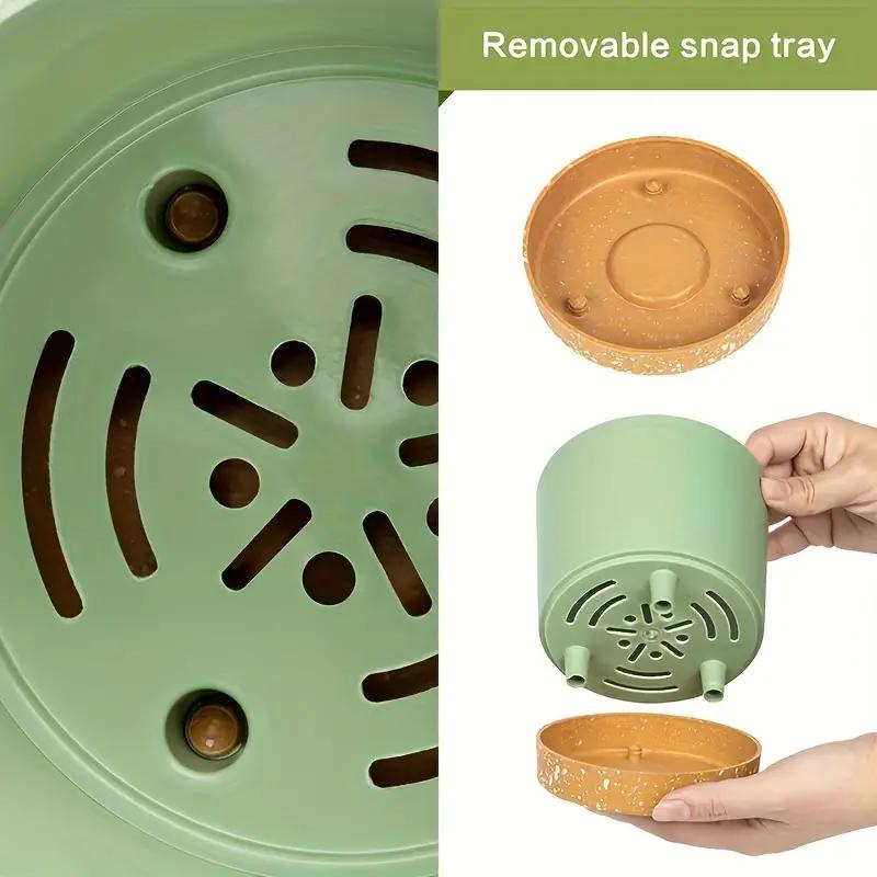 2Pcs Planters for Indoor Plants with Drainage Holes and Removable Base,Saucer Modern Decorative for Outdoor Garden Planters