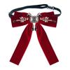 High-end Velvet Bow Tie British Rhinestone Bowknot Brooch Shirt Collar Pins Luxulry Brooches for Women and Men Accessories
