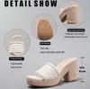 Fashion Hollowed-Out Hemp Rope Wedge Heel Sandals, Summer Casual Vacation, Waterproof Platform, Thick-Soled High Heels For Women