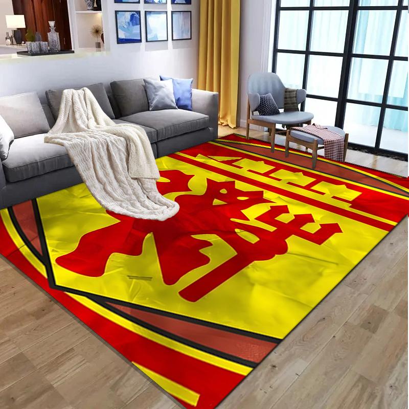 Manchester United F.C Pattern Rug, Indoor/Outdoor Mat, for Picnic, Gameroom, Bedroom, Office, Living Room, Home Decor Carpet, Birthday Gift