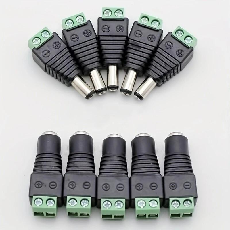 5pairs 12V DC Power Connector Plug Jack Male Female Socket Barrel 2.1mm x 5.5mm Adapter Camera LED Strip Supply Terminal