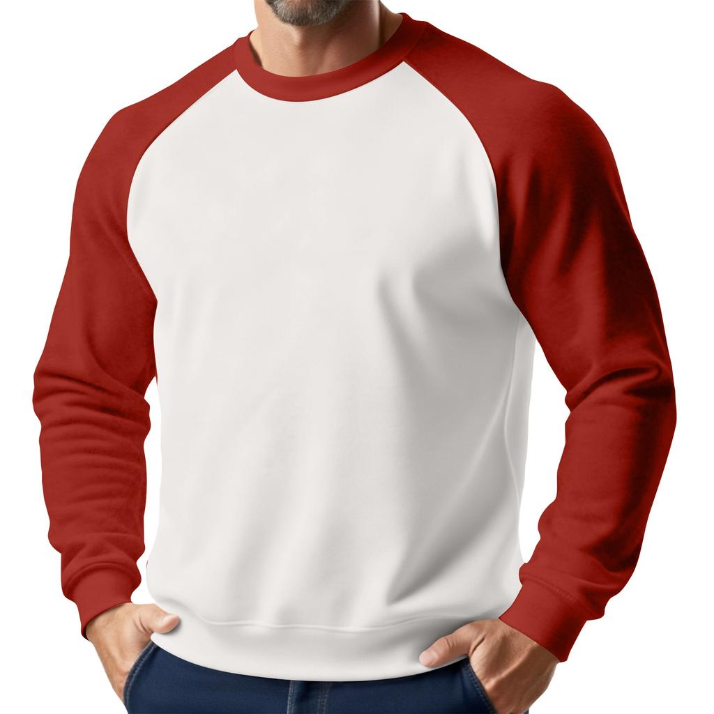 Herren Weihnachts-Raglan-Rundhals-Fleece-Sweatshirt