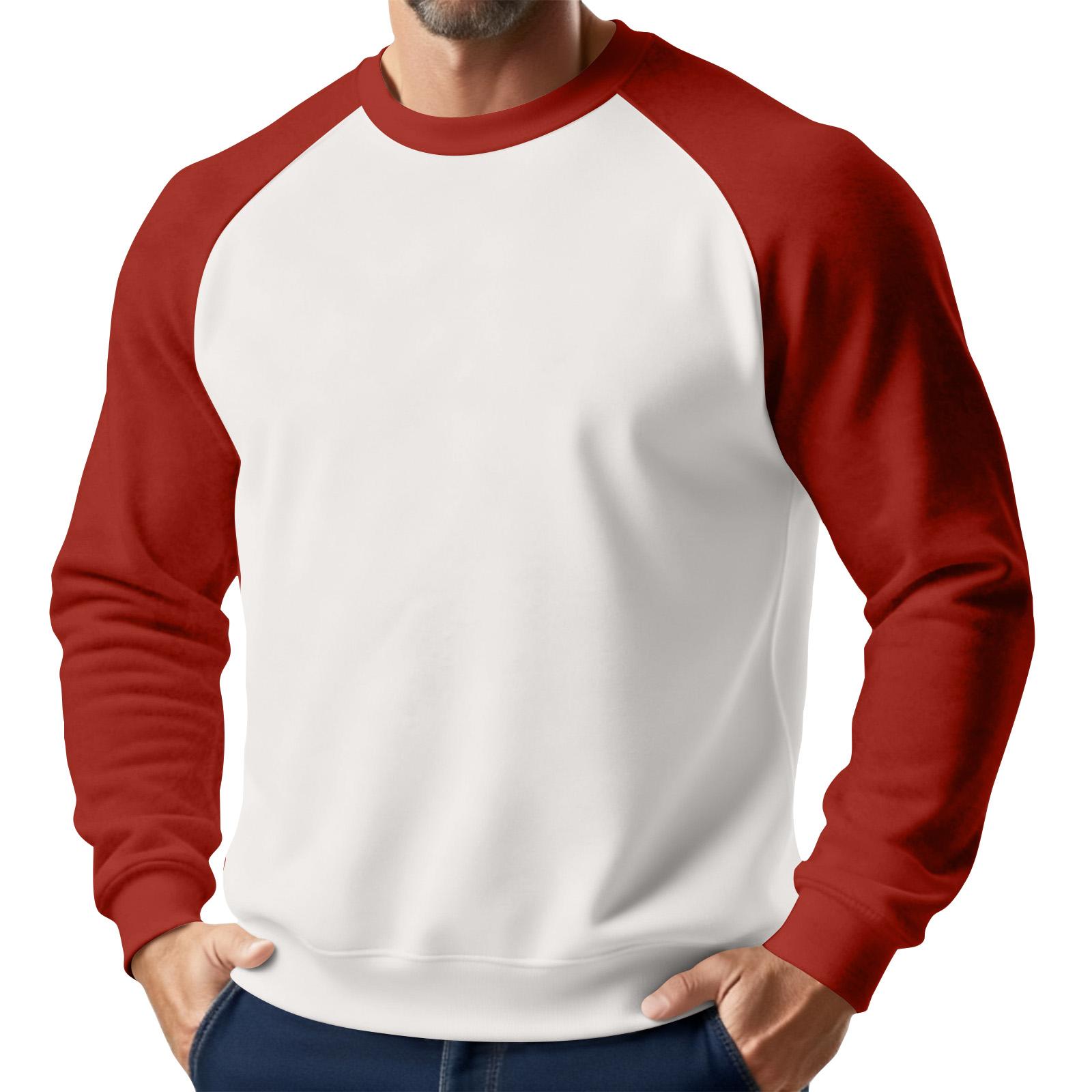 Men s Christmas Raglan Crewneck Fleece Sweatshirt XL 3293₽