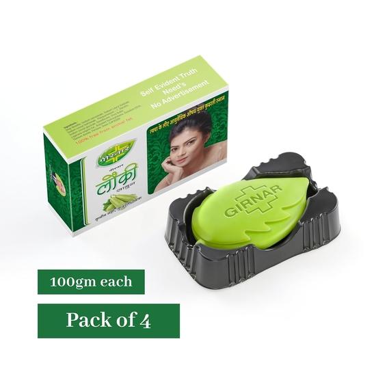 Sapone Girnar Lauki | Sapone Senza Talco | Sapone di Grado A per Pelle Idratata | 100g | Confezione da 4