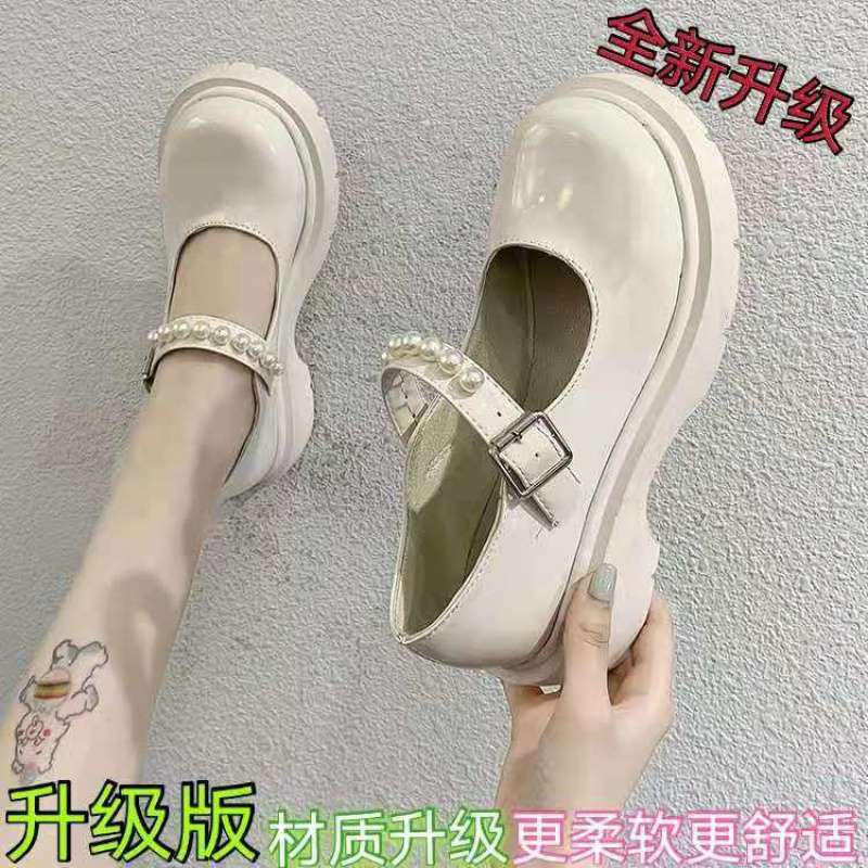 

Retro British style small leather shoes girl 2025 spring new pearl fairy word with platform jk Mary Jane single shoes woman 999 stock shoes are randomly sent with caution