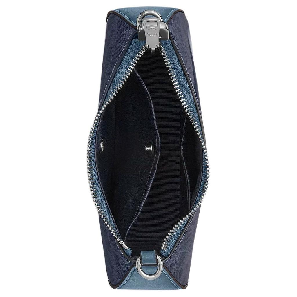 Coach 19 Signatur-Logo Leder Umhängetasche Klein Damen Umhängetasche Blau CAJ93-SVD9