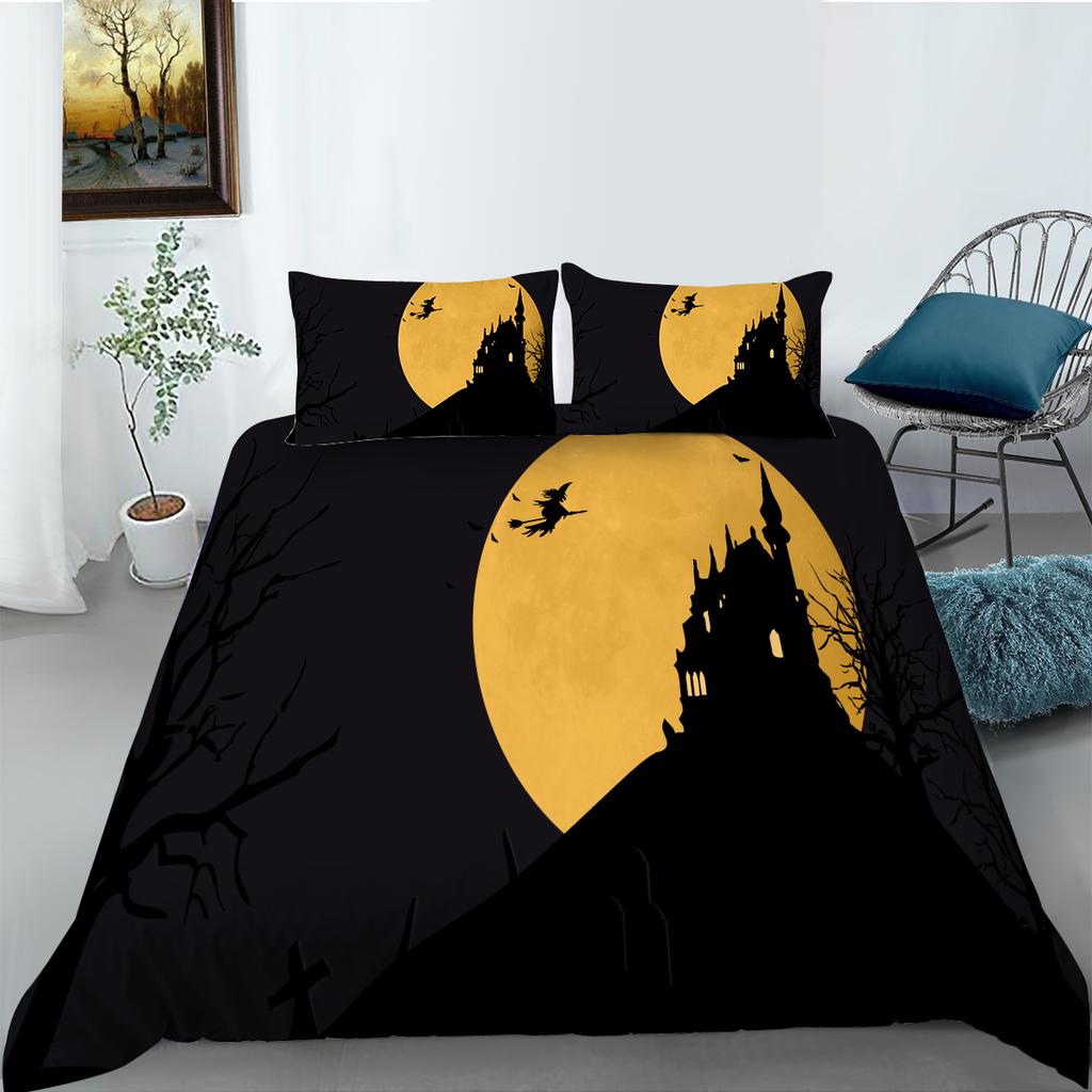 Halloween Theme Duvet Cover Luxury Bedding Cover Suit Snow Quilt Cover Boys Girls Single Size Bedding Cover