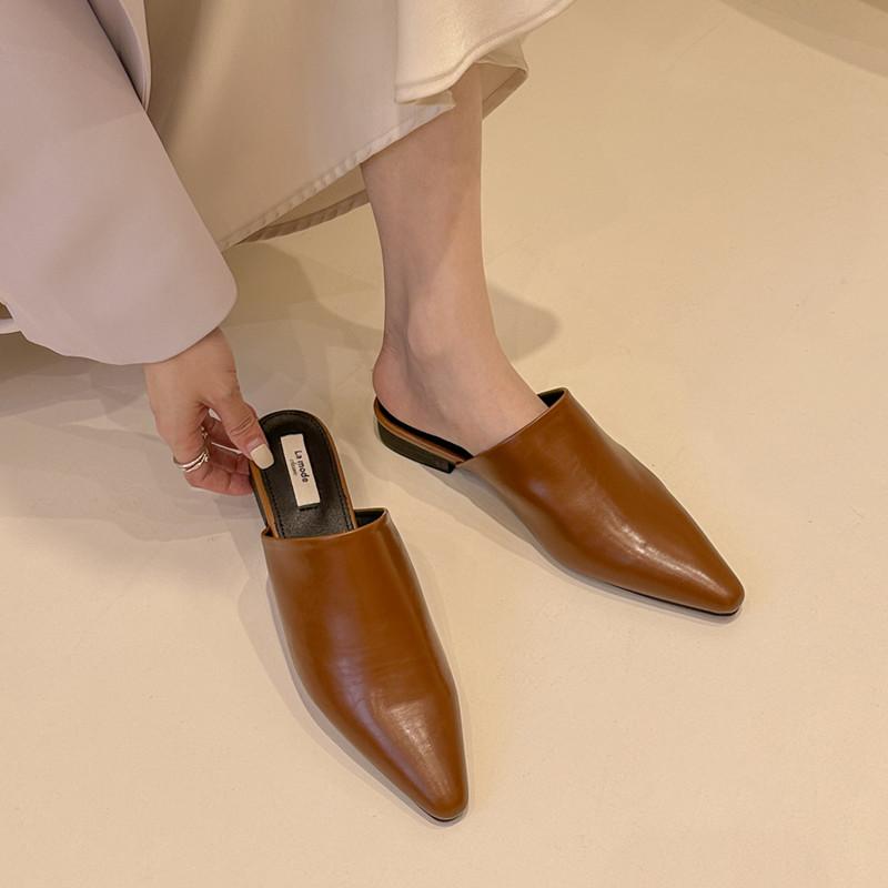 

Мода Bailamos 2025 Новые Балетки Женские Сандалии Тапочки Слипоны Остроносые Женские Мюли Уличные Тапочки Обувь Женские Шлепанцы Mujer 39 коричневый