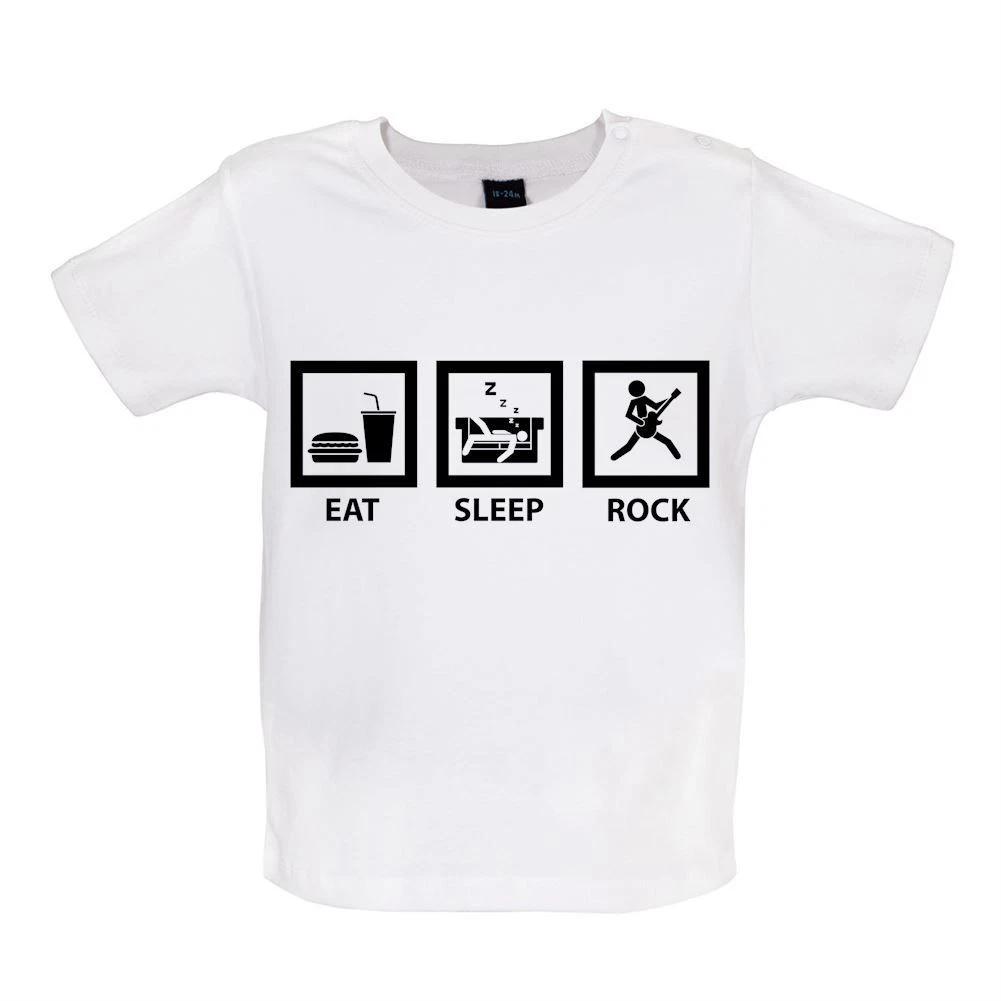 Eat Sleep Rock - Baby T-Shirt / Babygrow - Music Guitar Electric Bass Guitars 140