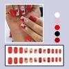 24pcs Valentine's Day Press On Nail Medium Square Shape Acrylic False Nail With Heart Designs Stick on Nail For Women