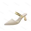 Fashion 2025 New Summer Women's Fashion Pointed Sandals Elegant Temperament High Heeled Comfortable Color Blocked Slip On Half Slippers