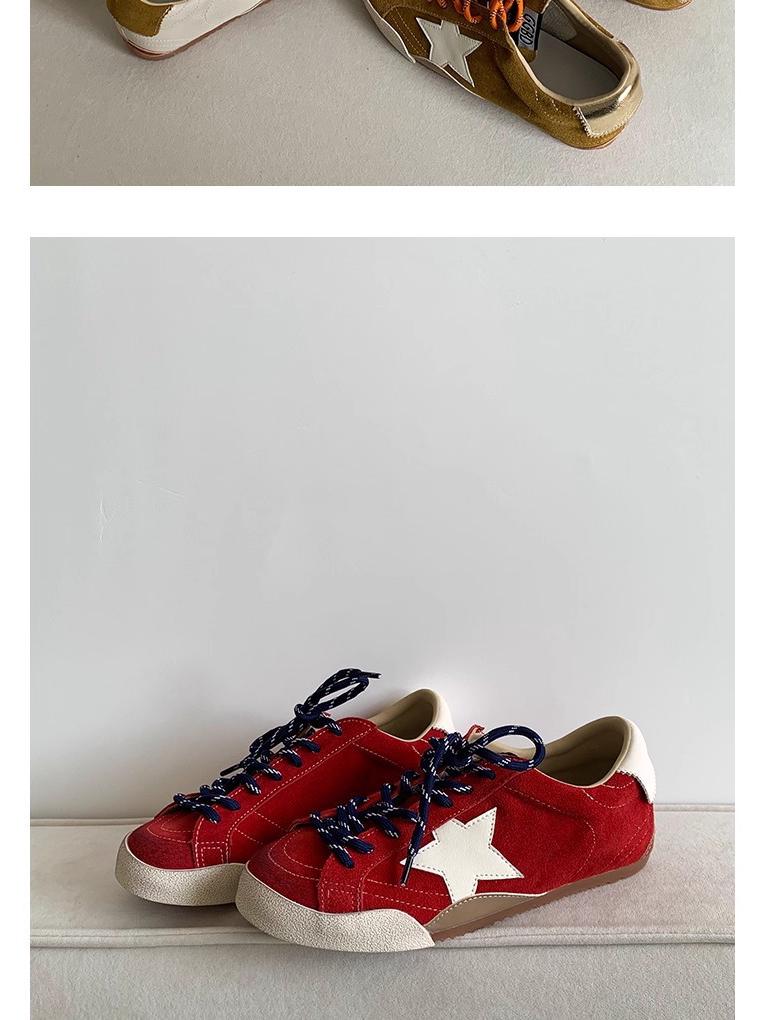 Star Little Distressed White Women's Sneakers - 2025 Autumn Trendy Casual Round Toe Trainers