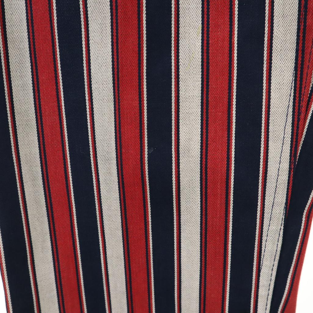 Levi's 70s Vintage 42 Talon Big E Button Back 32 Striped Pattern Staple Flare Denim Pants Women Used