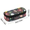 Pencil Pouch Portable 300D Polyester Zipper Closure with Mesh Pocket Removable Divider and Pen Slots for College and School Use