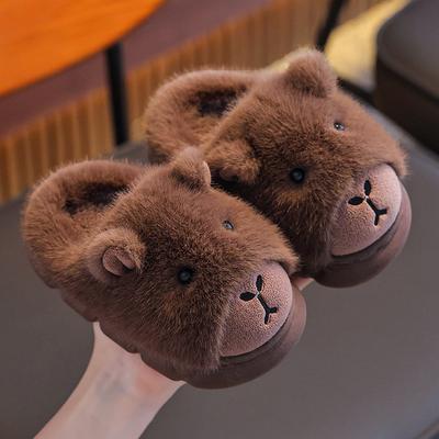 Papuci Capybara 2025 Iarnă Drăguți Pufoși Bumbac pantofi de casă femeie Cald de Interior Desene Animate Pluș de Podea Papuci de Casă
