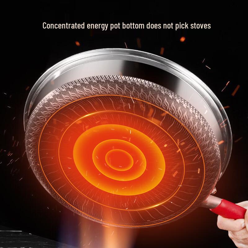 Wutuo 30cm SUS316 Double-Sided Honeycomb Frying Pan