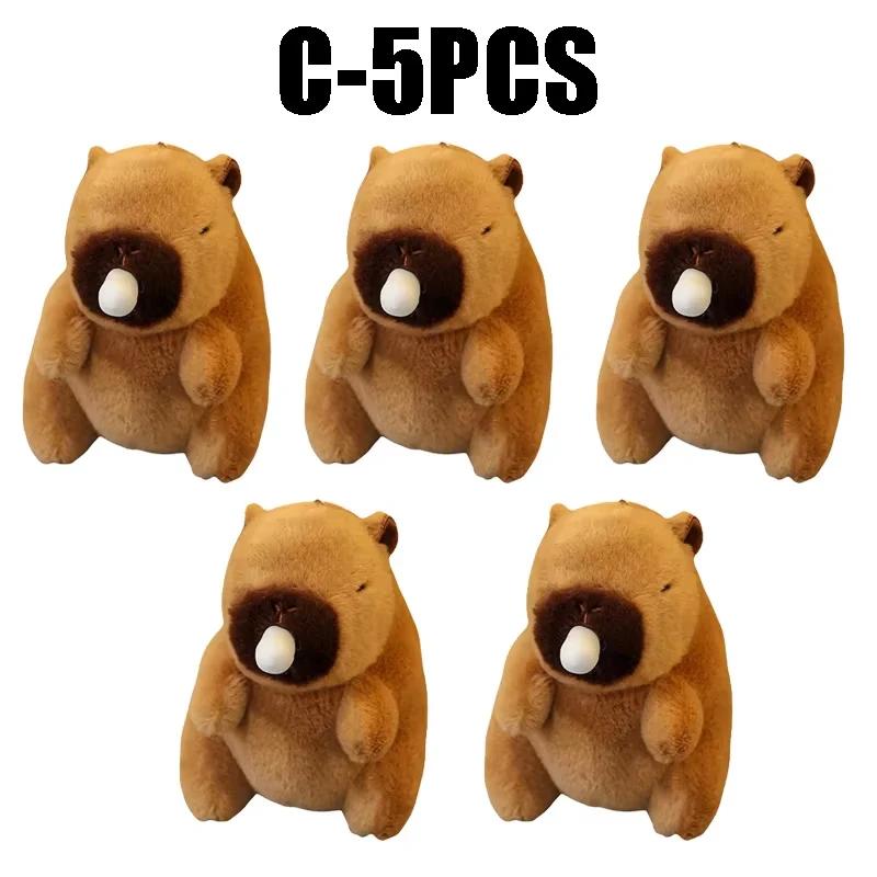 Cute Capybara Keychain Plush Toy with Bubble Popping and Tail Wagging Fun Stuffed Animal Key Ring for Bag Backpack Purse