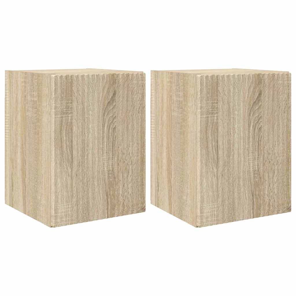 TV Wall Cabinet 2 Pcs Sonoma 30 X 31 X 40 Cm Particleboard