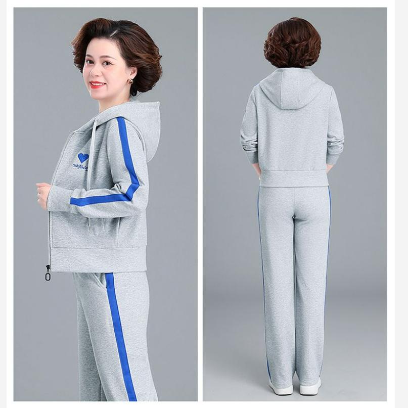 Mutter Herbstanzug, Westlicher Stil 2 Lässige Bluse, Zweiteilige Frühjahrs- und Herbstjacke für Frauen mittleren und höheren Alters