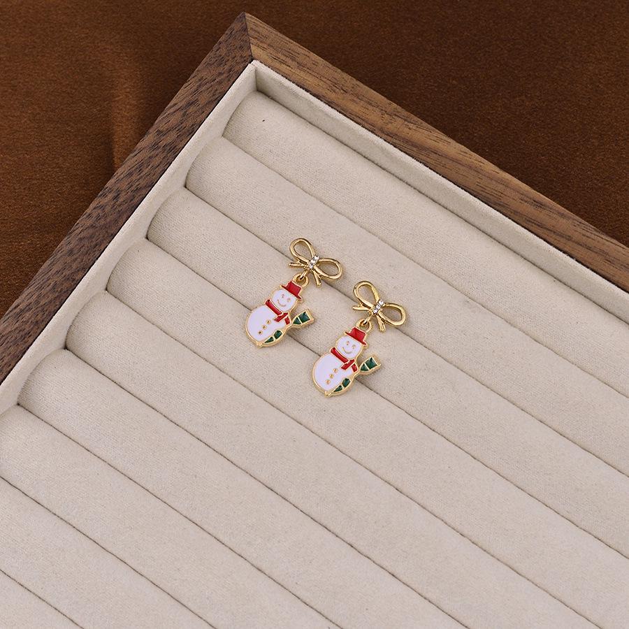 Japanese & Korean Christmas Bow Earrings - Cute Candy Cane, Snowflake, and Tree Designs