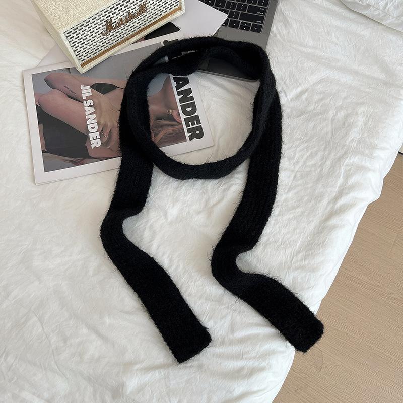 

Versatile Decorative Scarf Korean Style Slim Long Striped Plush Scarf Women s Autumn and Winter Commuting