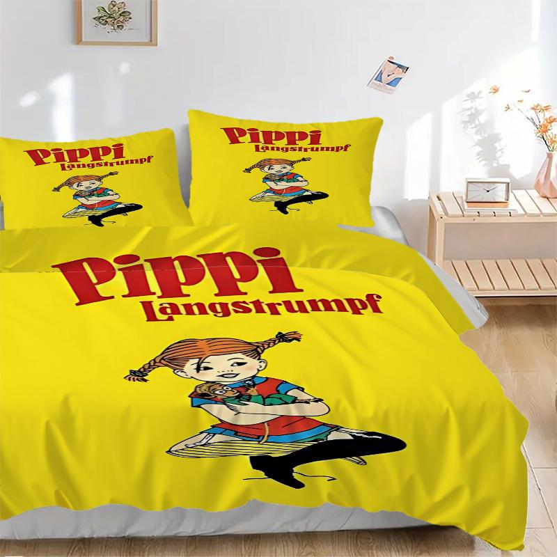 Pippi'S Adventures Freedom Print 3Pcs Bedding Setduvet Cover With 2 Bedropillowcase Home Birthday Gift