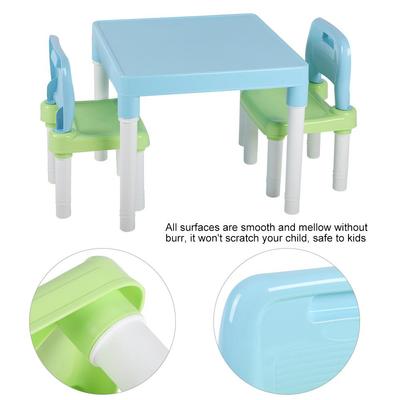 Kinderen Kunststof Tafel Stoel Set Lrning Studie Bureau voor Huis Kleuterschool Blauw Groen