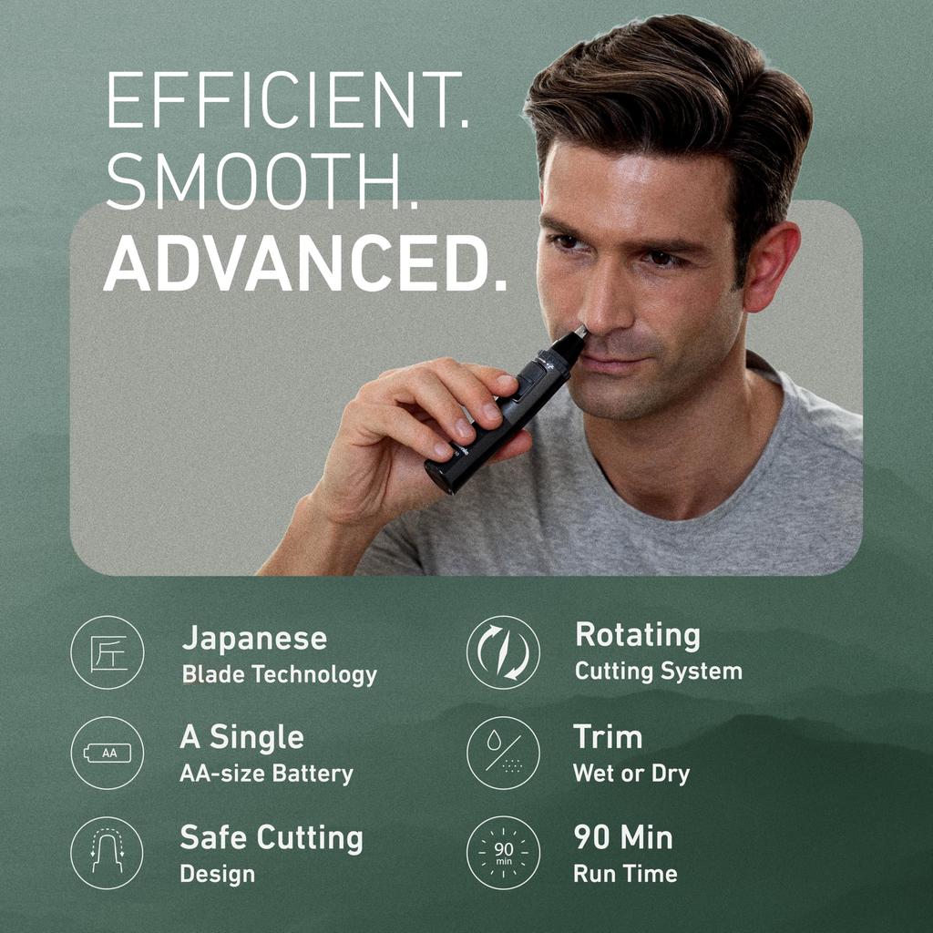 Panasonic Herren Ohr- und Nasenhaartrimmer, Nass/Trocken, Hypoallergen, Doppelklingen - ER-GN30-H