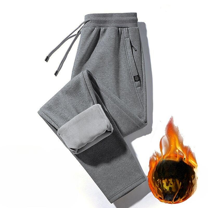 Herrenhosen Herbst/Winter Thermohose Locker geschnitten Gerades Bein Herrensporthose Lässig mit Bündchen Lange Hose