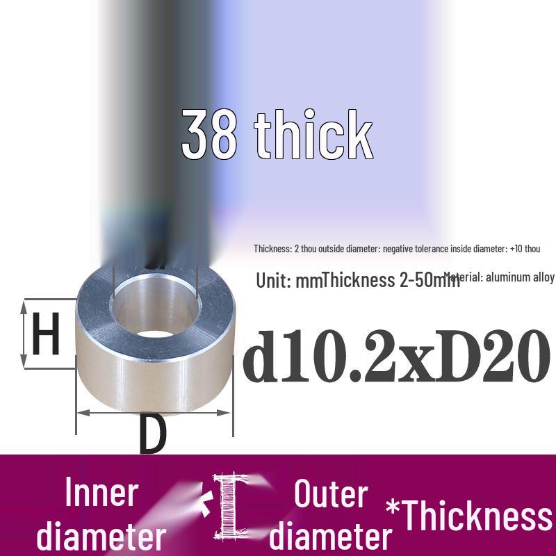 Außen-Ø 20mm Aluminiumlegierung Flache Unterlegscheibe Abstandshalter mit M6/M8/M10/M12 Innenloch - Metallwellenbuchse Isoliersäule.