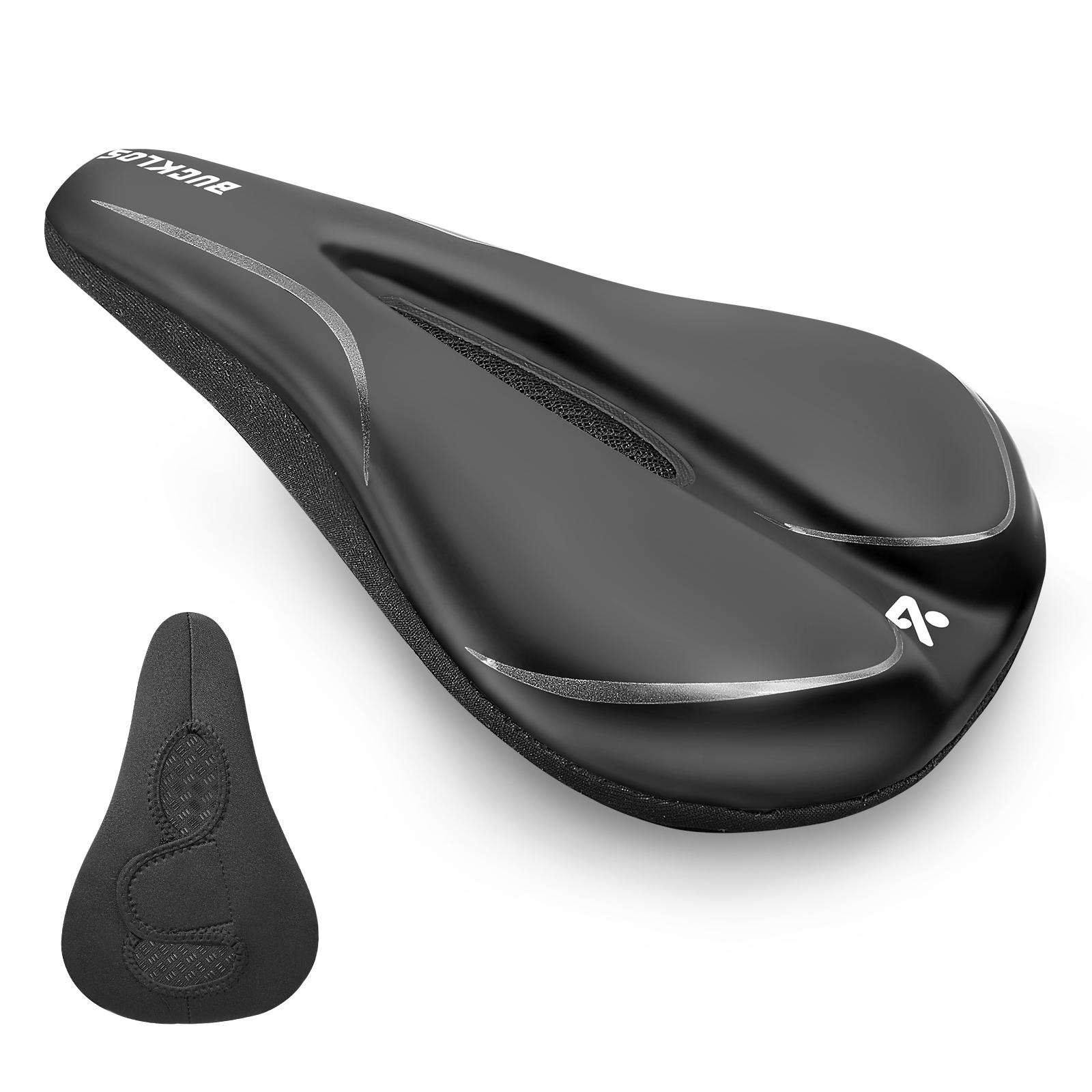BUCKLOS Silicone Bicycle Seat Cover Road Mountain Bike Saddle Cover PU Leather Bicycle Saddle Protector MTB Saddle Protective