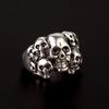 Retro Multiple Skulls Ring For Men Punk Gothic Rock Hiphop Open Ring Biker Accessories Unisex Handmade Designer  Man Gift