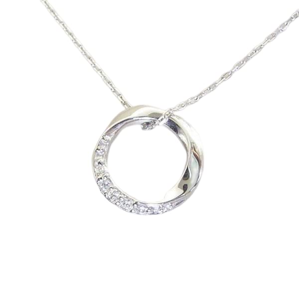 Venus Jewelry Platinum Natural Diamond Circle Gift for Women Necklace,